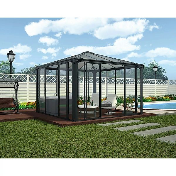 Palram - Canopia  Ledro 3.6 x 3.6 geschlossener Pavillon Anthrazit Bronze günstig online kaufen