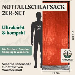 PINUQUEST Biwaksack Notfallschlafsack (2 tlg), Rettungsdecke günstig online kaufen