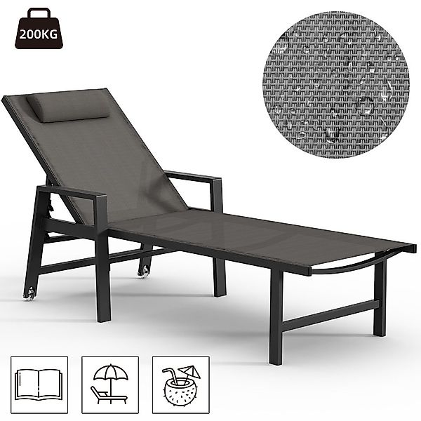 Melko Gartenliege Relaxliege Aluminium Sonnenliege mit günstig online kaufen
