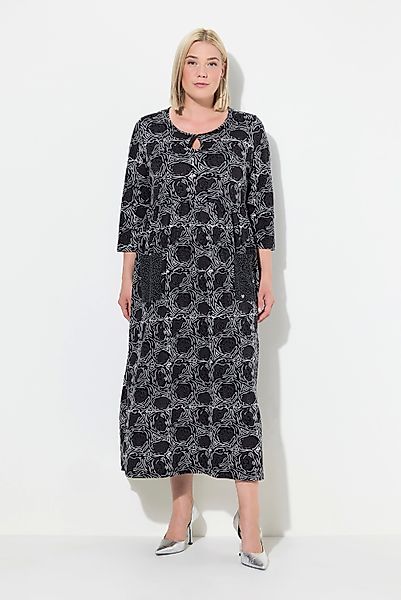 Ulla Popken Maxikleid Jerseykleid A-Linie Blumendruck günstig online kaufen