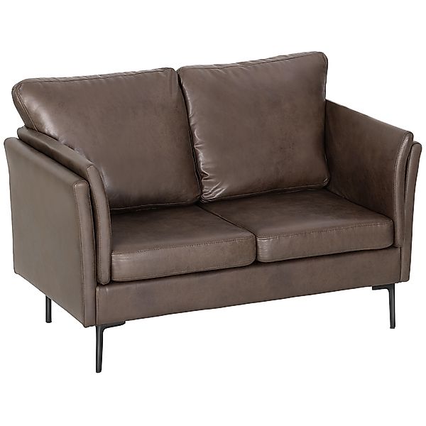 HOMCOM 2-Sitzer Sofa aus atmungsaktivem Ledereffekt-Stoff mit hohen geschwu günstig online kaufen