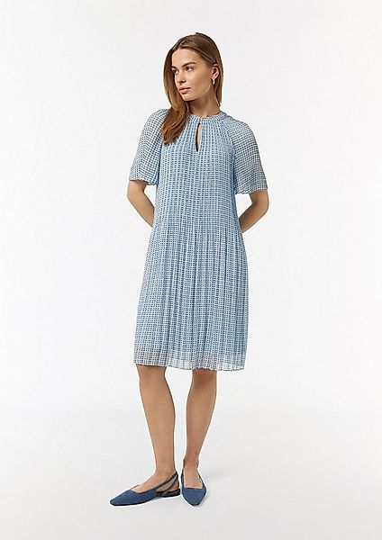 comma Minikleid Kleid Fließendes Plissee-Kleid aus Chiffon mit All-over-Pri günstig online kaufen