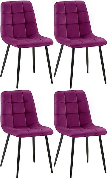 CLP Esszimmerstuhl Antibes (4er Set, 4 St), Samtbezüge, gepolstert mit Meta günstig online kaufen