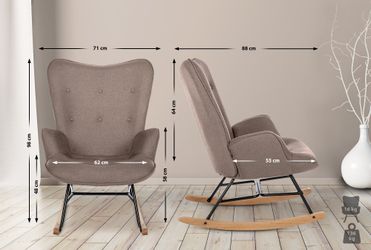 CLP Schaukelstuhl Sanka Stoff, mit Holzkufen günstig online kaufen