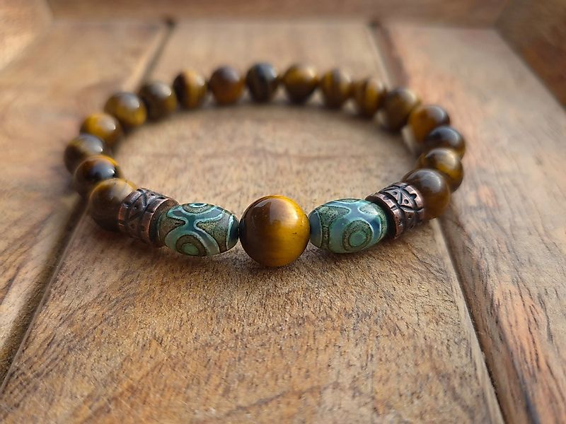 NAHLE Perlenarmband Naturstein Tigerauge Tibet Armband, elastisches Band günstig online kaufen