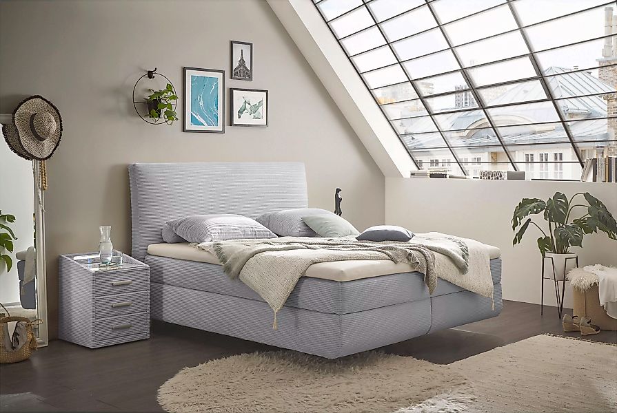 ED EXCITING DESIGN Boxspringbett »Marbella«, Duo-Matratze- harte Kokosmatte günstig online kaufen