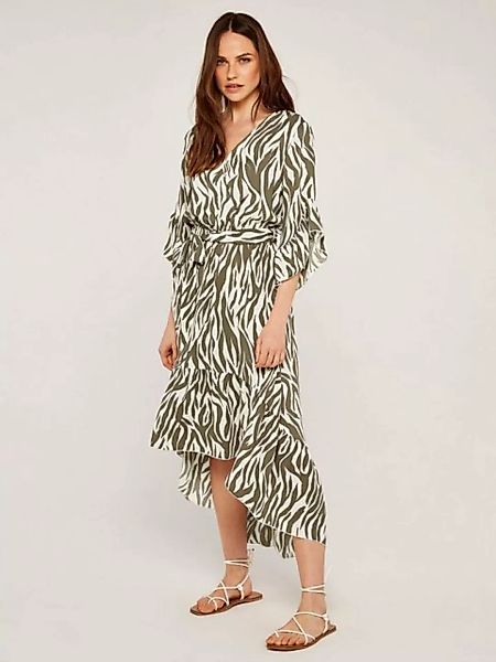 Apricot Midikleid Brushstroke Zebra Dip Hem Dress, mit Pinselstrichmuster, günstig online kaufen