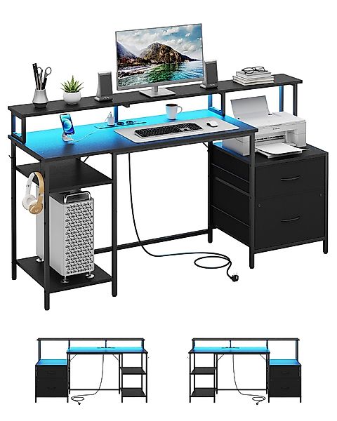 MSMASK Computertisch Bürotisch mit Led und günstig online kaufen