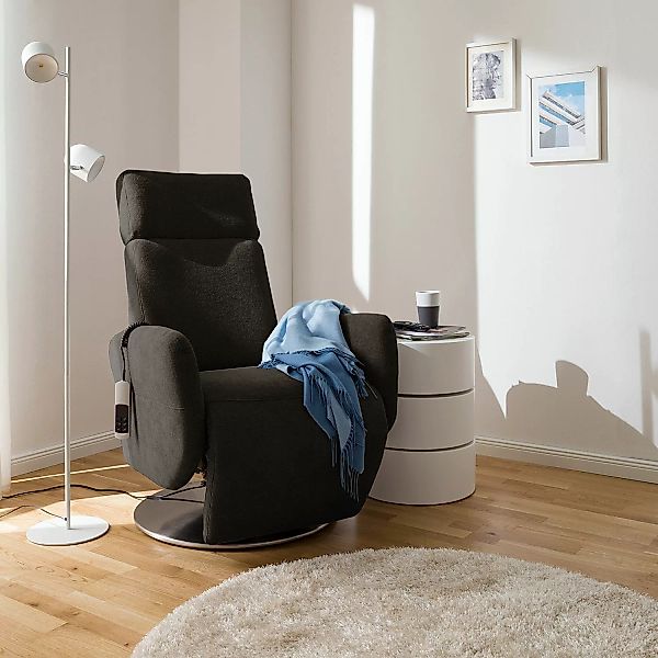 home24 Fredriks Relaxsessel Biar Braun Strukturstoff mit Relaxfunktion 71x1 günstig online kaufen