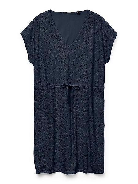 Vero Moda Shirtkleid Kleid mit V-Ausschnitt, Broderie-Anglaise, Kordelzug ( günstig online kaufen