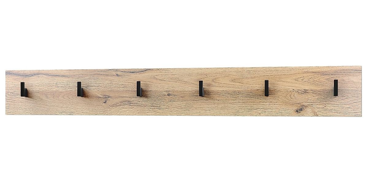 Vladon Garderobenpaneel Linea V1 (Wandgarderobe, mit 6 Kleiderhaken), Eiche günstig online kaufen