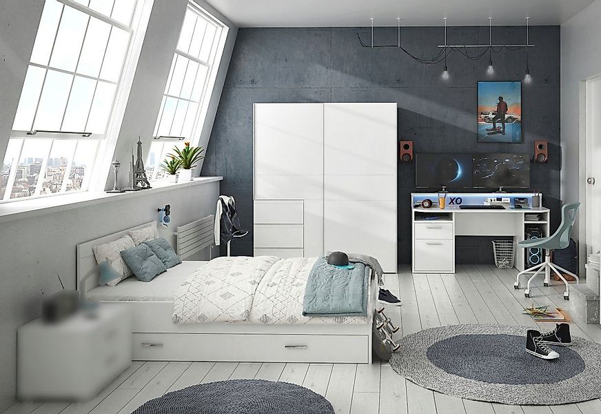 möbel-direkt.de Jugendzimmer-Set Gamingzimmer Tezaur "Snow", (Komplett günstig online kaufen