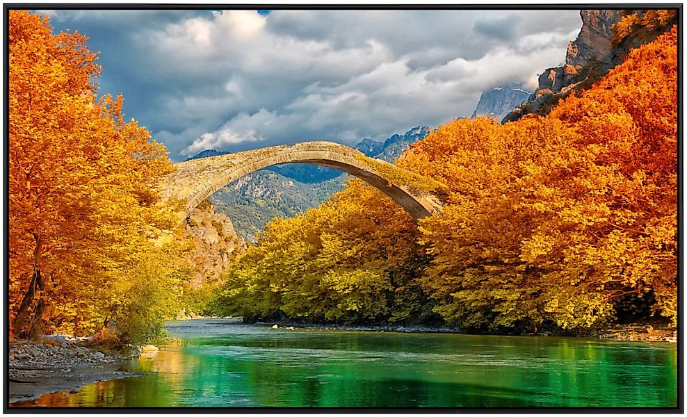 Papermoon Infrarotheizung »Konitsa Brücke Aoos Fluss«, sehr angenehme Strah günstig online kaufen