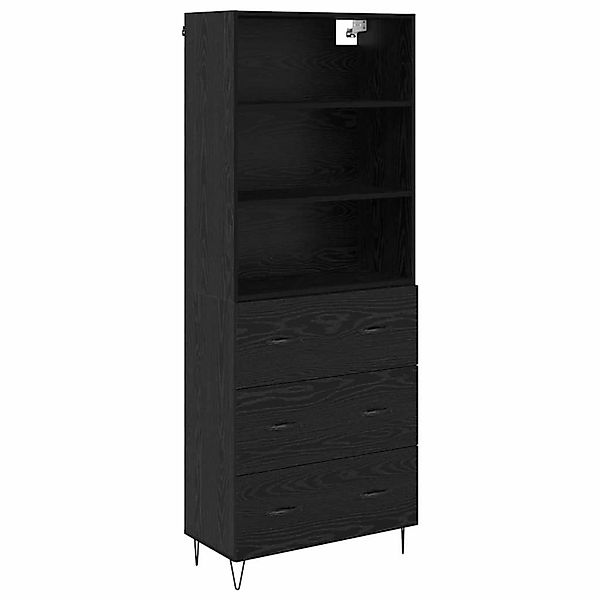 vidaXL Highboard Wandmontiert 2 Stk Schwarz Eichen-Optik Holzwerkstoff 3416 günstig online kaufen