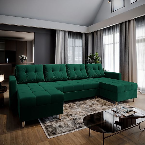 Masseno Ecksofa MILO mit Schlaffunktion U-Form, günstig online kaufen