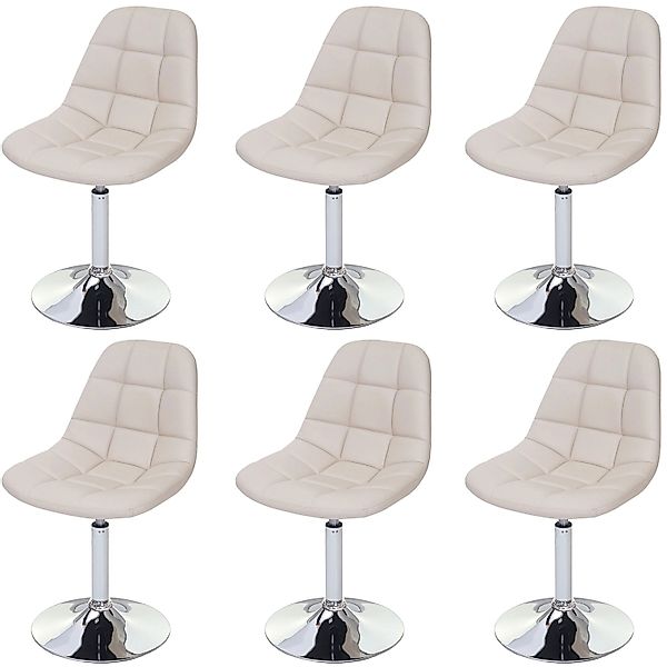 MCW Esszimmerstuhl A60 6er-Set Kunstleder Creme günstig online kaufen