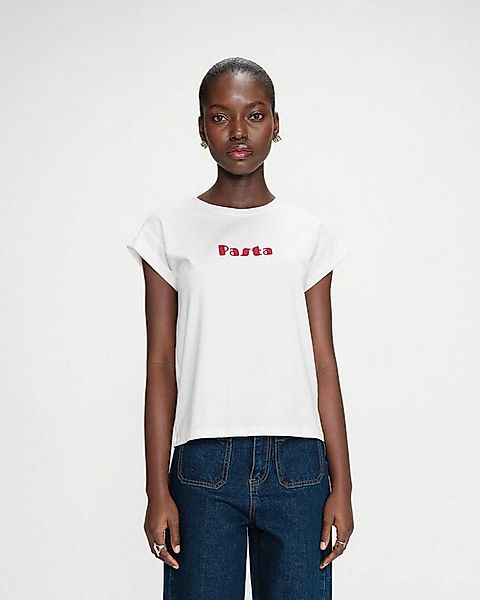 Grace & Mila Kurzarmshirt SHIRT A MESSAGE EN VELOURS VICO - T-Shirt - Damen günstig online kaufen