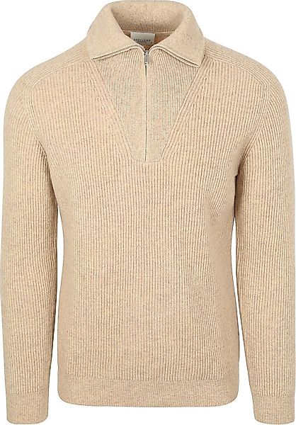 Profuomo Half Zip Pullover Wolle Sand - Größe S günstig online kaufen