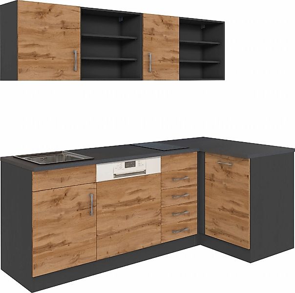 KOCHSTATION Küche "KS-Mali" Stellbreite 210/110 cm, mit E-Geräten günstig online kaufen