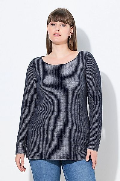 Ulla Popken Strickpullover Pullover U-Boot-Ausschnitt Langarm Biobaumwolle günstig online kaufen