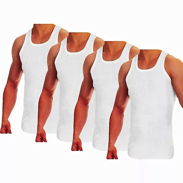 TEXEMP Tanktop 4er Pack Herren Unterhemd Baumwolle Tank Top Feinripp Shirt günstig online kaufen