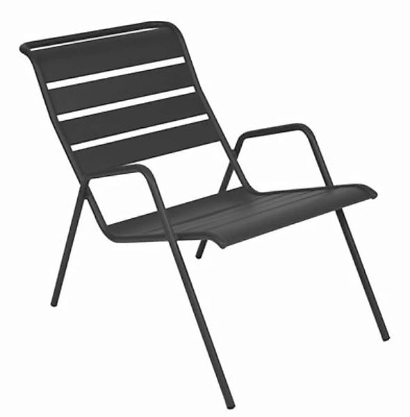 Lounge Sessel Monceau metall grau schwarz / stapelbar - Fermob - Schwarz günstig online kaufen