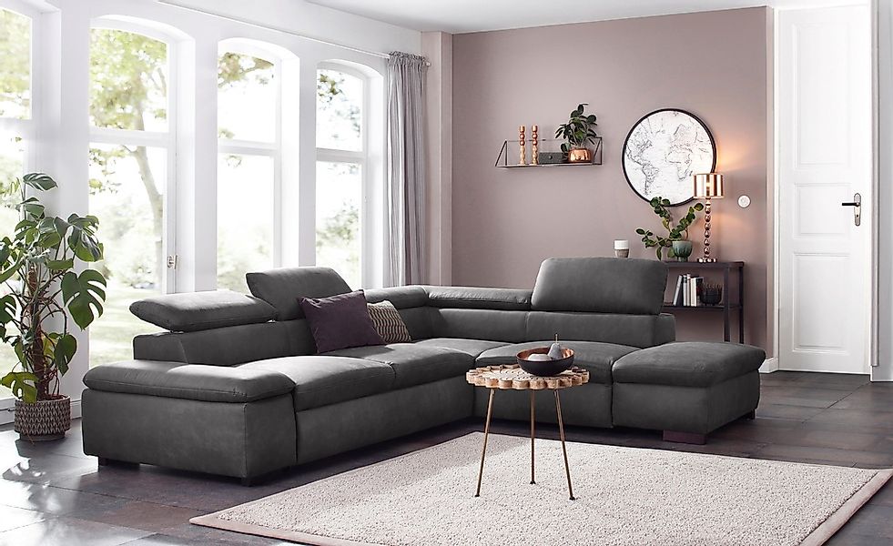Home affaire Ecksofa "Alberto L-Form" mit Kopfteilverstellung, wahlweise mi günstig online kaufen