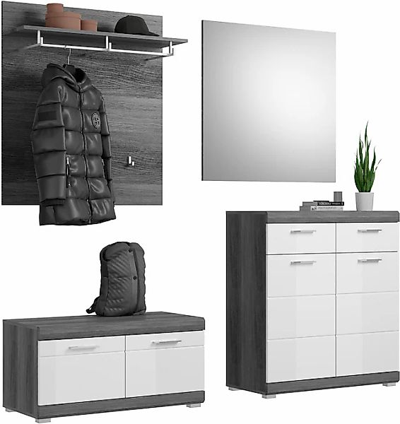 INOSIGN Garderoben-Set »Siena, Fronten mit hochwertiger Rillenfräsung, 4-te günstig online kaufen