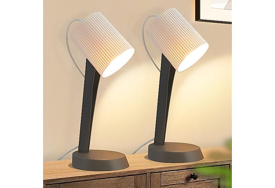 Nettlife Nachttischlampe 2er Set Tischlampe schlafzimmer mit Kabel Kleine E günstig online kaufen