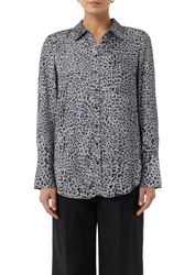 Comma Langarmbluse mit All-Over-Animal Print günstig online kaufen