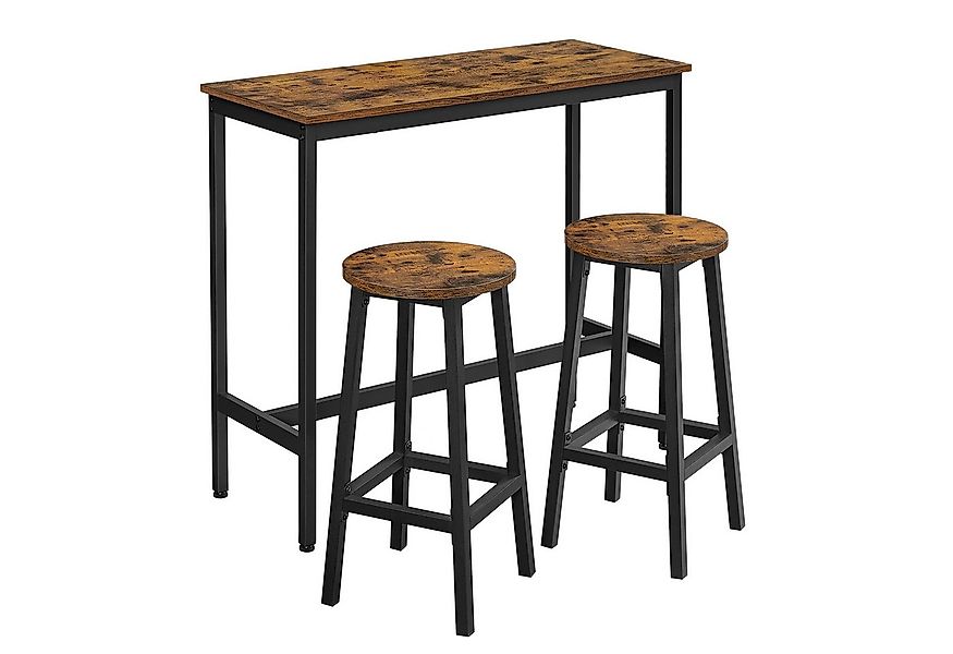 VASAGLE Bartisch Küchentisch-Set, Stehtisch(100 x 40 x 90 cm), mit 2 Barhoc günstig online kaufen