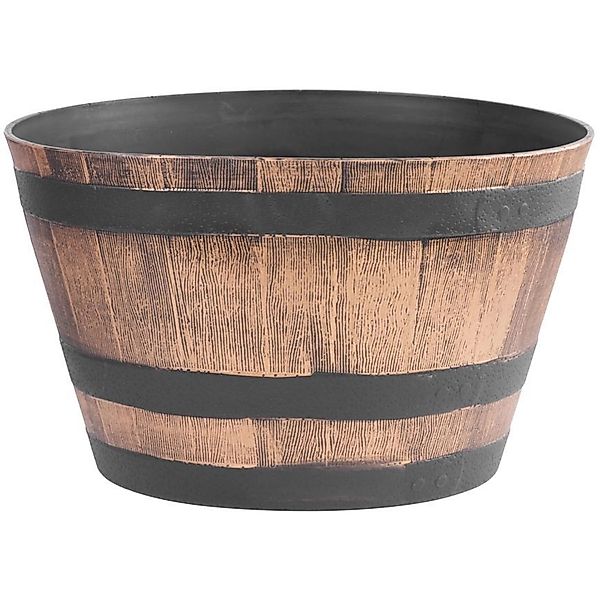 PROREGAL Blumentopf 50x30cm Holz-effekt, Fass günstig online kaufen
