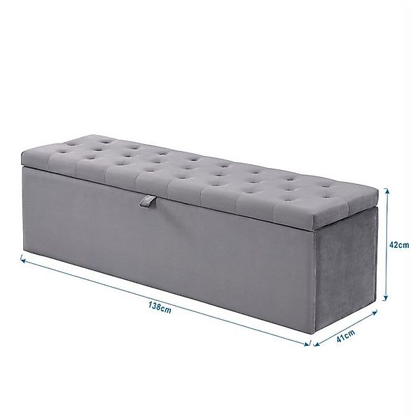 STILVORA Polsterbett 138x41x42cm Sitzbank mit Stauraum, Gepolsterte Betthoc günstig online kaufen
