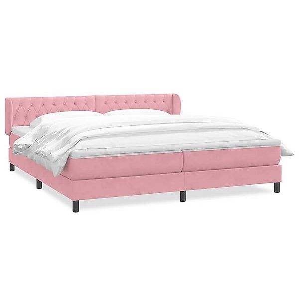 vidaXL Boxspringbett, Boxspringbett mit Matratzen Rosa 200x210 cm Samt günstig online kaufen