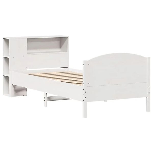 vidaXL Massivholzbett mit Regal ohne Matratze Weiß 100x200 cm Kiefer 332308 günstig online kaufen