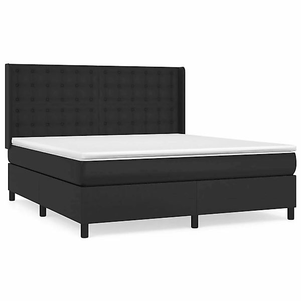 vidaXL Boxspringbett mit Matratze Schwarz 160x200 cm Kunstleder1466528 günstig online kaufen
