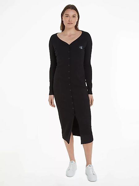 Calvin Klein Jeans Jerseykleid "LABEL LONG SLEEVE RIB DRESS" günstig online kaufen