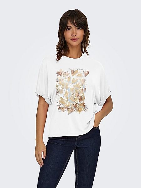 ONLY T-Shirt ONLFREE LIFE S/S FOLD-UP TOP BOX JRS Materialmix, regular fit, günstig online kaufen