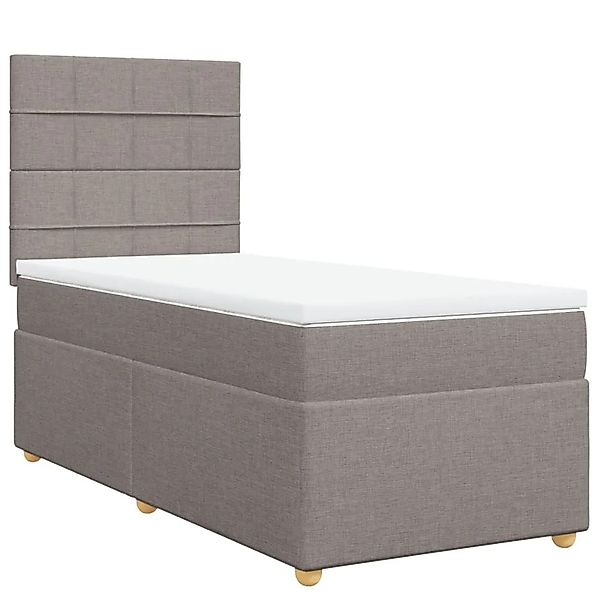 vidaXL Boxspringbett mit Matratze Taupe 90x190 cm Stoff 3293439 günstig online kaufen