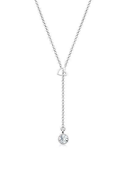 Elli Collierkettchen "Herz Y-Kette Kristalle 925 Silber" günstig online kaufen