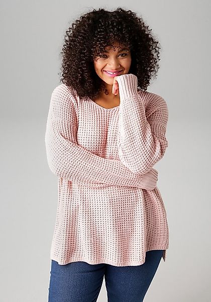 Aniston PLUS Strickpullover im dezenten Ajour-Strickmuster günstig online kaufen