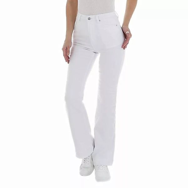 Ital-Design Bootcut-Jeans Damen Freizeit Stretch Bootcut Jeans in Weiß günstig online kaufen