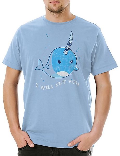 Urban Backwoods Print-Shirt I Will Cut You Herren T-Shirt Unicorn Whale Wal günstig online kaufen