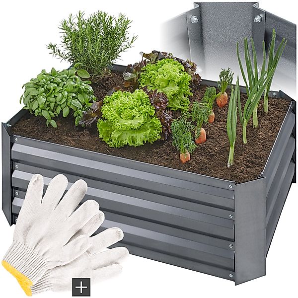 tectake Hochbeet Pflanzenkasten Valeriana 140l verzinkt günstig online kaufen