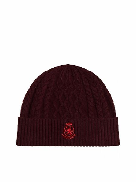 Tommy Hilfiger Beanie "TH CREST KNIT" Zopfstrickmuster, mit TH-Wappen günstig online kaufen