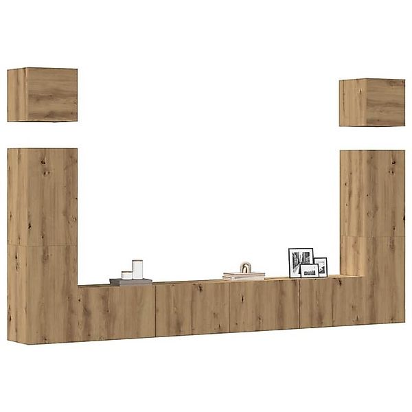 vidaXL Schrankmodule 6-tlg. TV-Schrank-Set Wandmontage Artisan-Eiche Holzwe günstig online kaufen