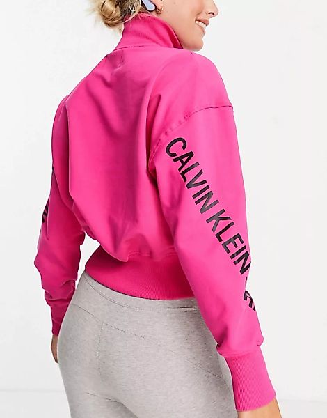 Calvin Klein Jeans – Innovation – Elastisches Sweatshirt in Rosa mit kurzem günstig online kaufen