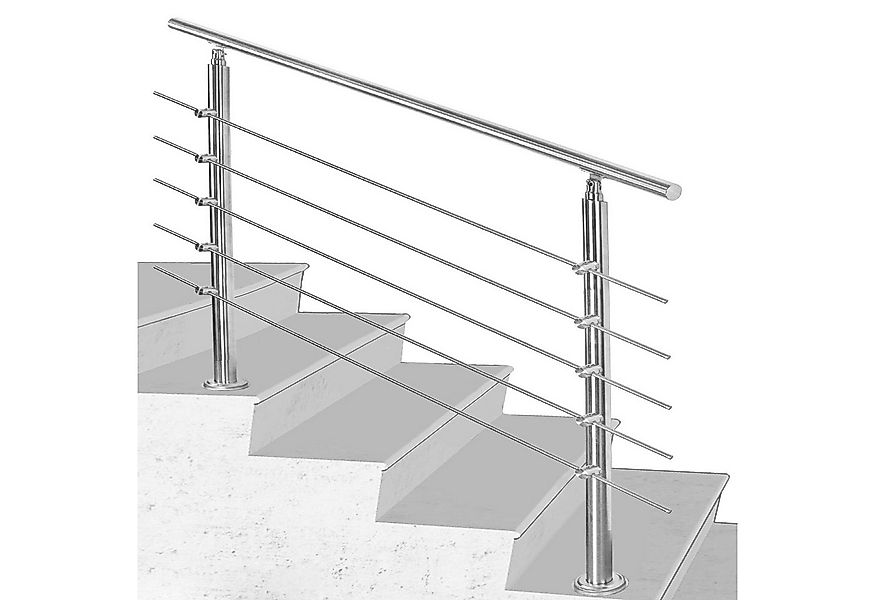 Clanmacy Treppengeländer Geländer Edelstahl Handlauf 80-180cm Außentreppe 0 günstig online kaufen