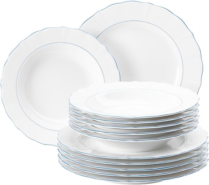 Seltmann Weiden Tafelservice »Tafelservice 12-teilig Sonate Blue Lines, Tel günstig online kaufen