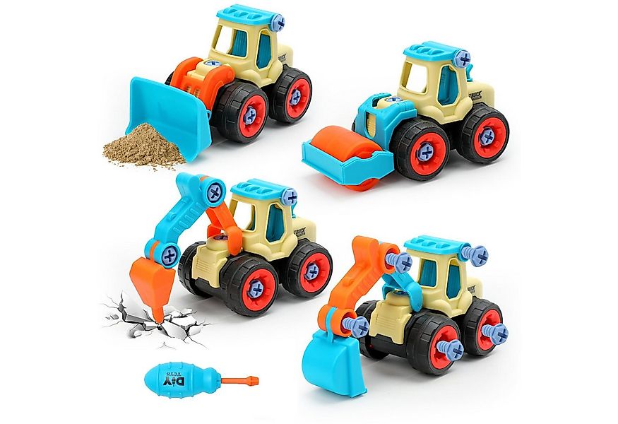 MINISO Spielzeug-Baumaschine 4 in 1 Bagger Zerlegen Spielzeug Ab 3-5 Jahre günstig online kaufen